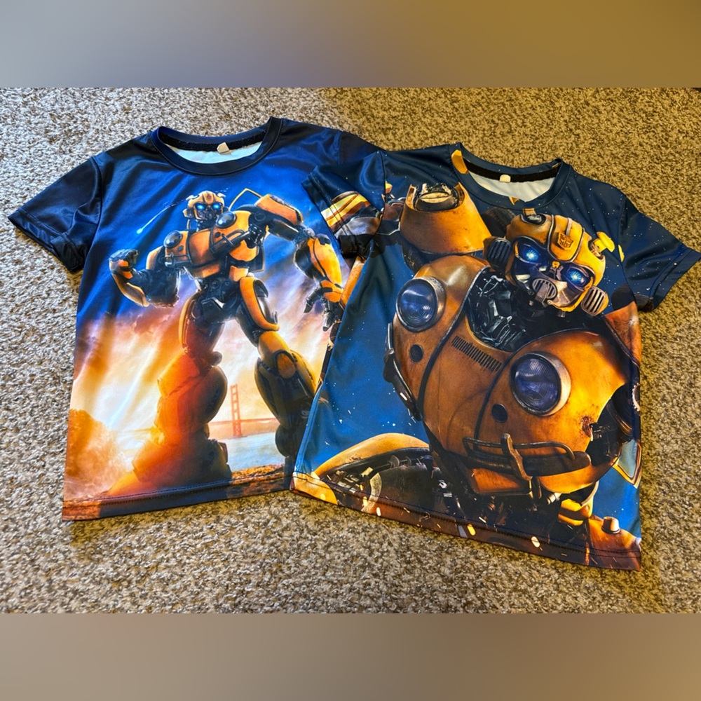 Yellow Robot Graphic Tee- Bumblebee- Double Print
